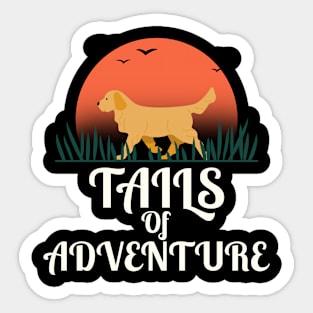 Tails Of Adventure Dog Hiking Golden Retriever Sticker